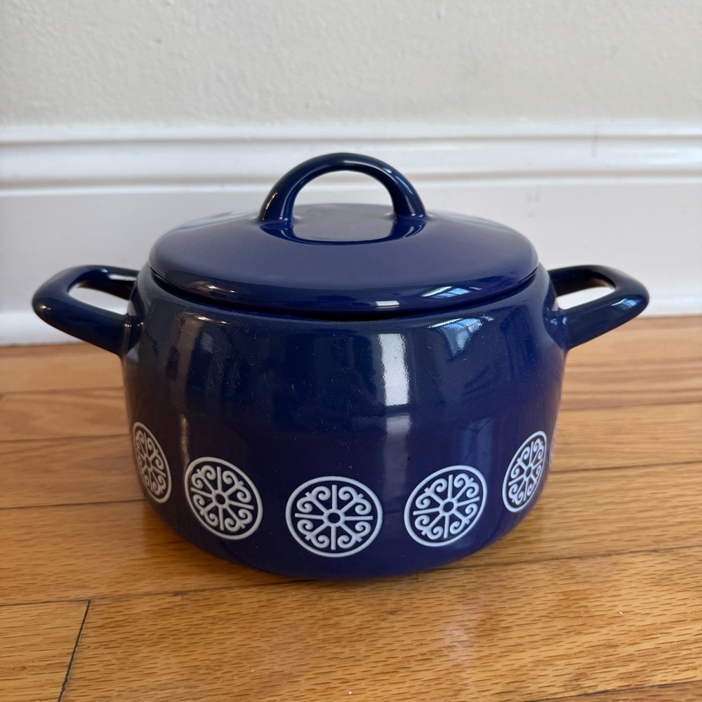 Vintage Mid Century Modern MCM - Fissler Asta Blue Pot Enamelware Dutch Oven